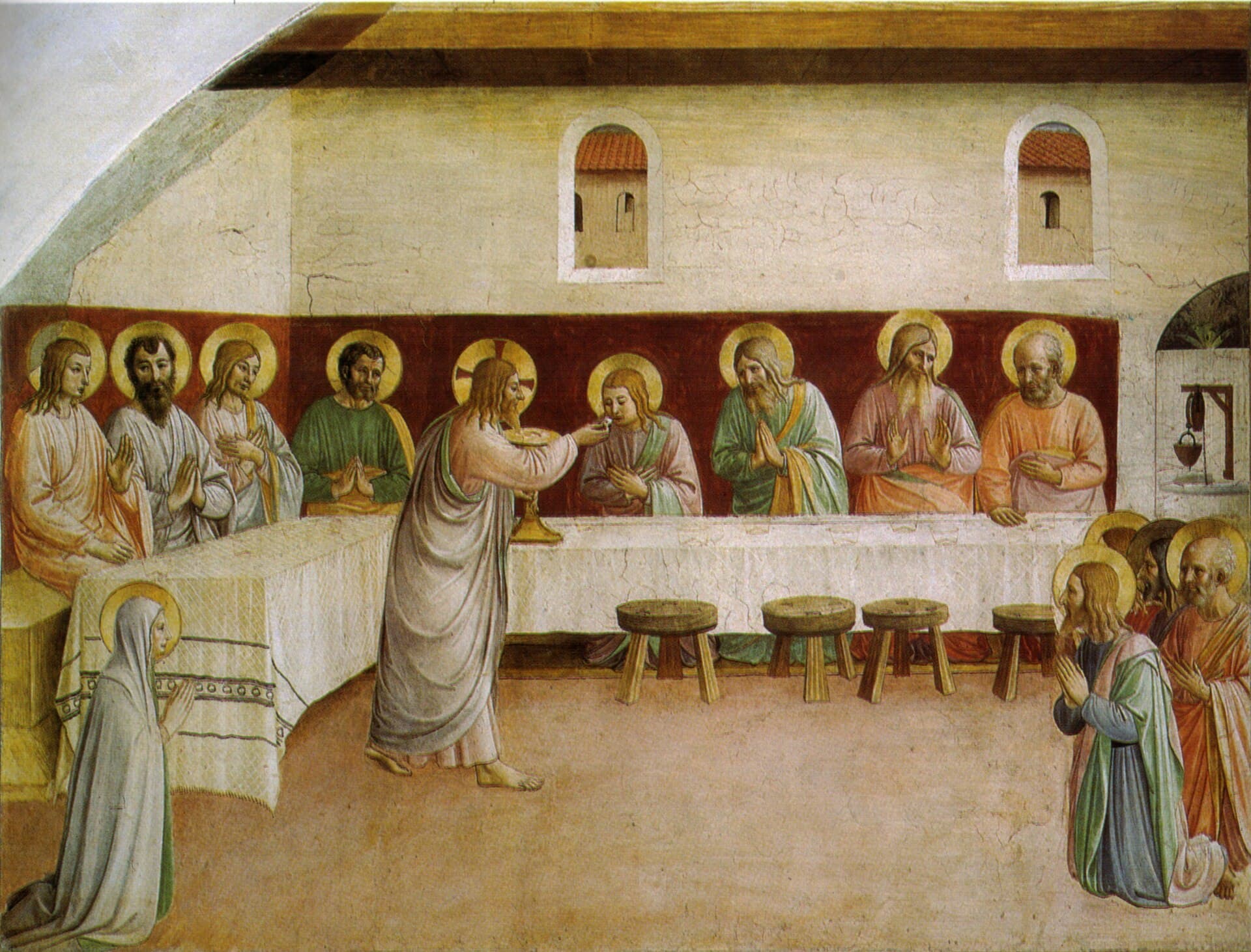 The Communion of the Apostles — Christ giving himself to his own.