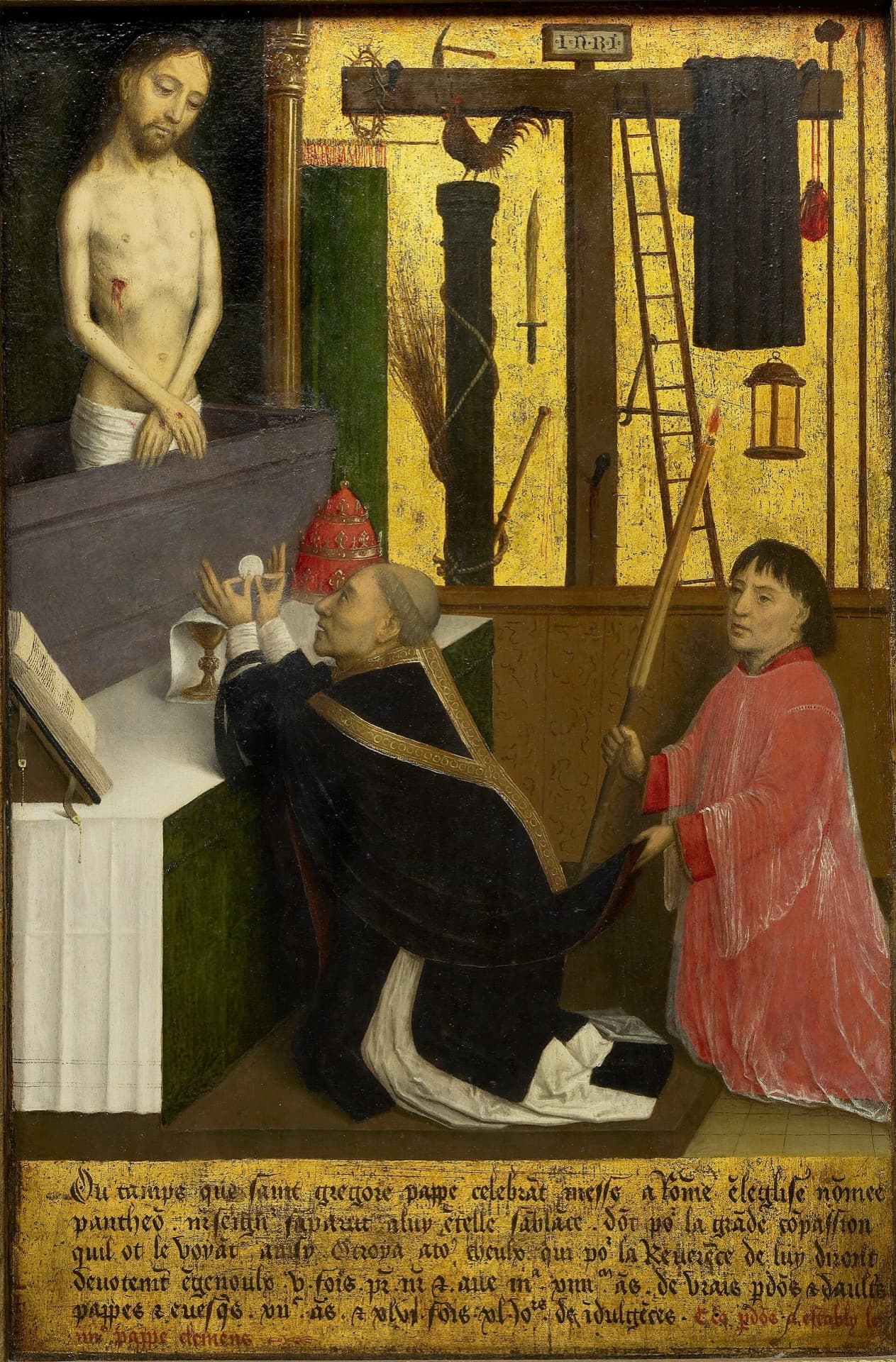The Mass of Saint Gregory — Christ appearing upon the altar.
