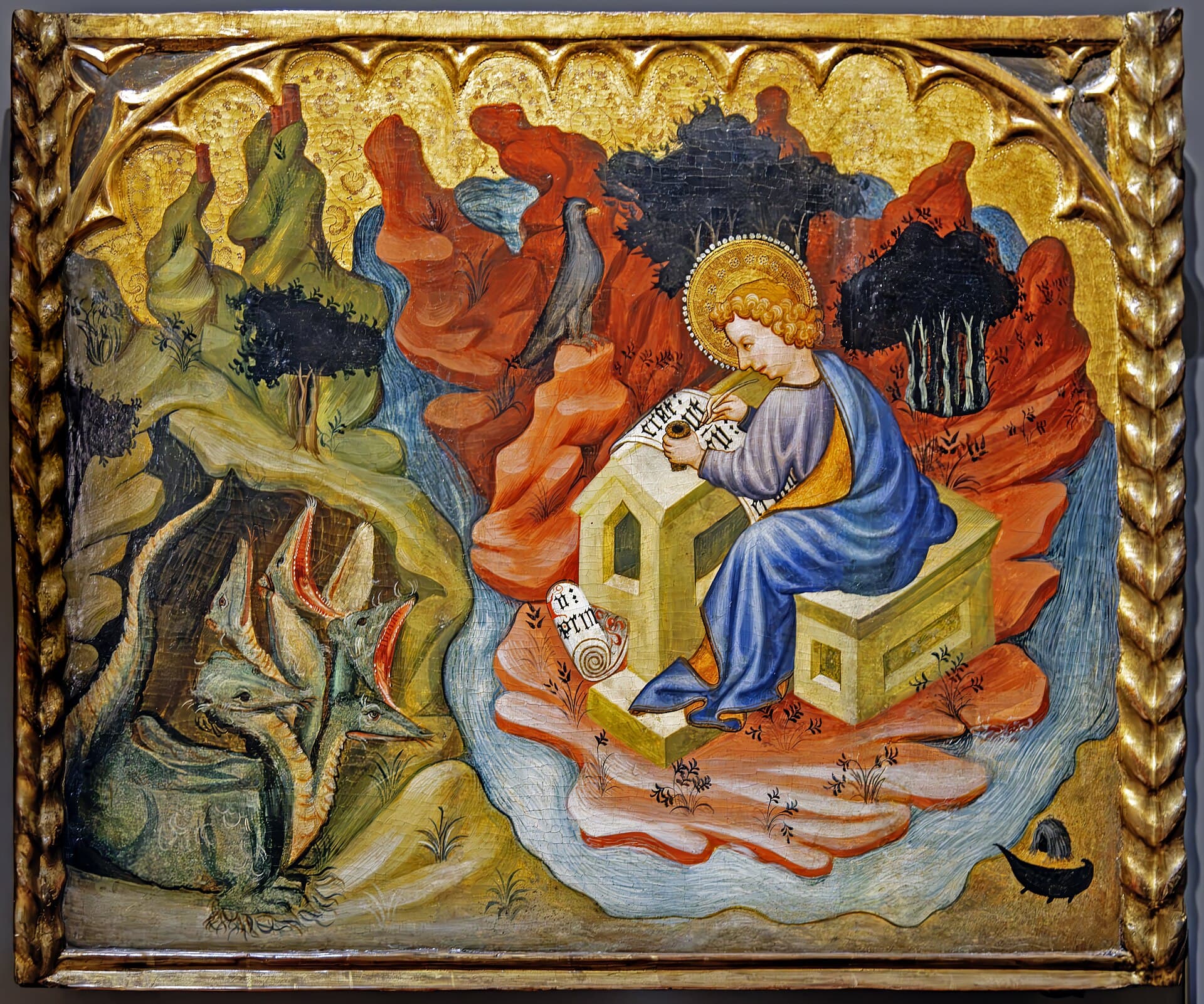 Saint John the Evangelist on Patmos, who wrote “In the beginning was the Word.”